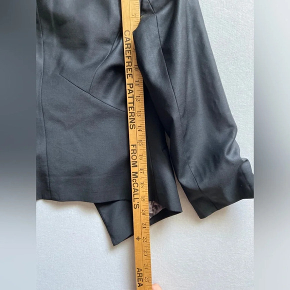 Ted Baker London Black fitted tailored one button wool blend blazer  Sz 1 - Picture 10 of 12